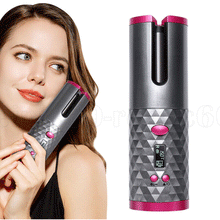 Load image into Gallery viewer, LCD Cordless Auto Rotating Ceramic Hair Curler